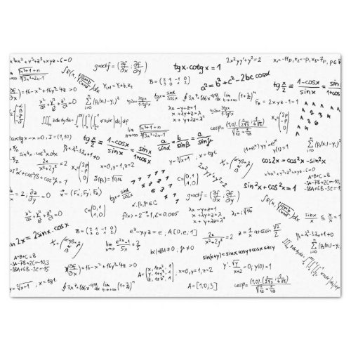 Math Formulas And Numbers Tissue Paper
