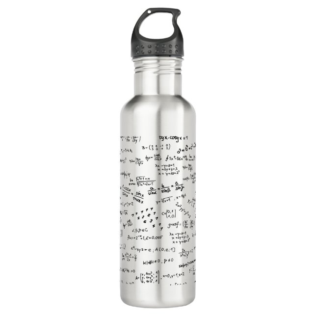 Math Formulas And Numbers Water Bottle (Front)