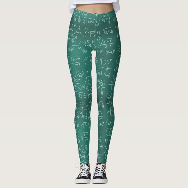 Math Formulas Chalkboard School Geek Leggings (Front)