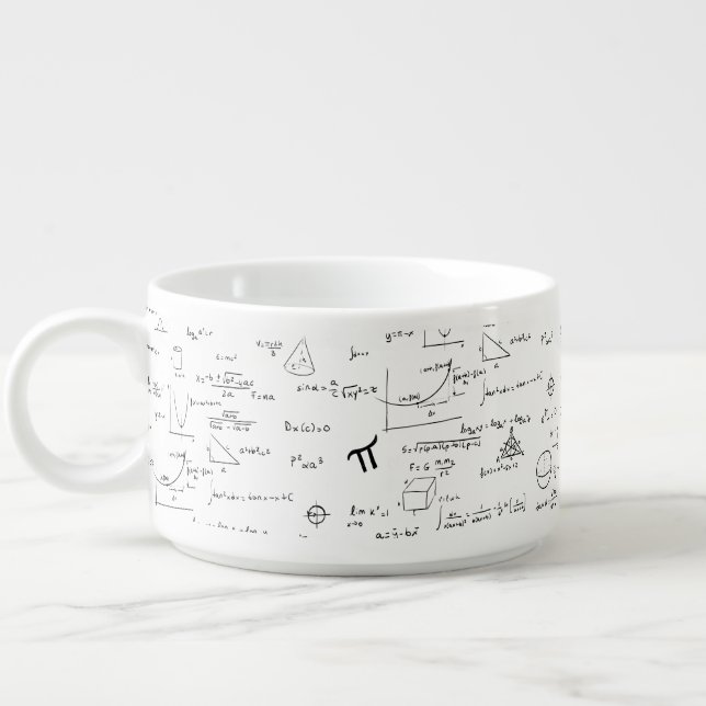 Math Formulas Equations Stylish Pattern Bowl (Right)