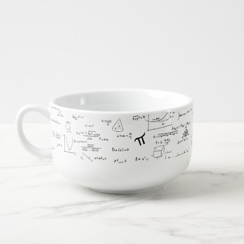 Math Formulas Equations Stylish Pattern Soup Mug