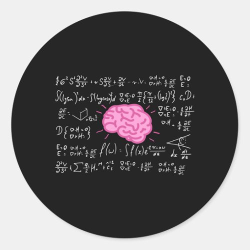Math formulas for smart heads classic round sticker