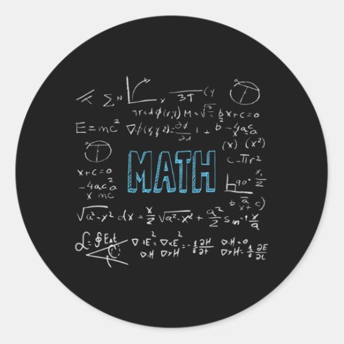 Math formulas mathematics classic round sticker