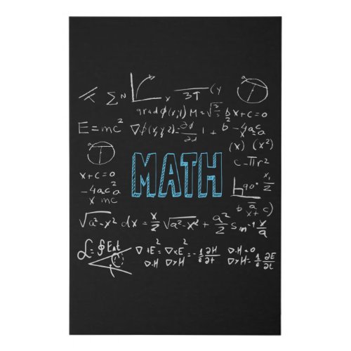 Math formulas mathematics faux canvas print