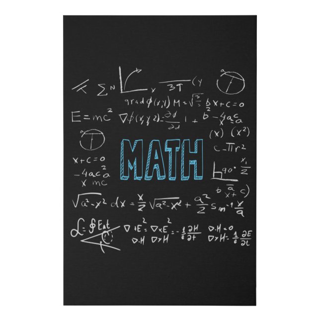 Math formulas mathematics faux canvas print (Front)