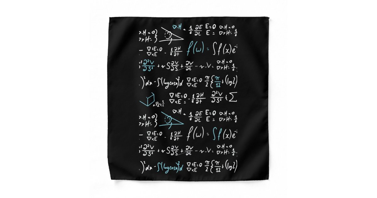 Math formulas mathematics physics student teacher bandana | Zazzle