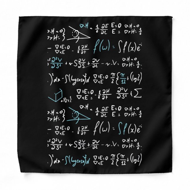Math formulas mathematics physics student teacher  bandana (Front)