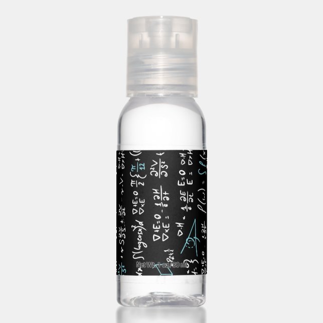 Math formulas mathematics physics student teacher  hand sanitizer (Front)