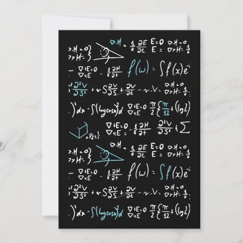 Math formulas mathematics physics student teacher  holiday card