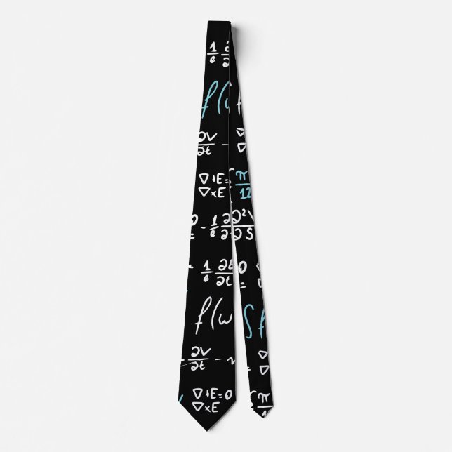 Math formulas mathematics physics student teacher  neck tie (Front)