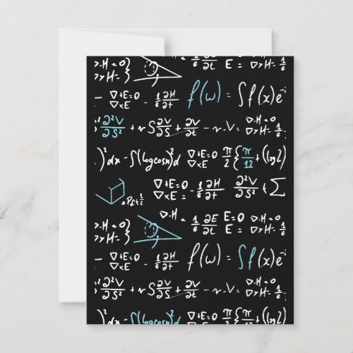 Math formulas mathematics physics student teacher  note card