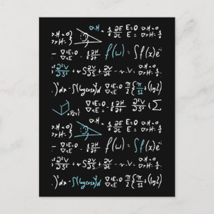 Math formulas mathematics physics student teacher postcard