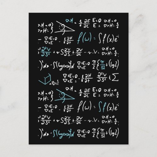 Math formulas mathematics physics student teacher  postcard