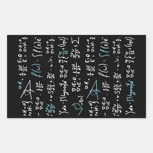 Math formulas mathematics physics student teacher  rectangular sticker (Front)