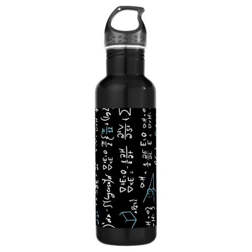 Math formulas mathematics physics student teacher  stainless steel water bottle