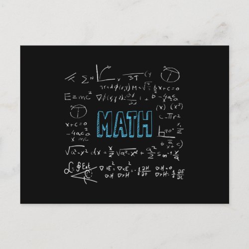 Math formulas mathematics postcard