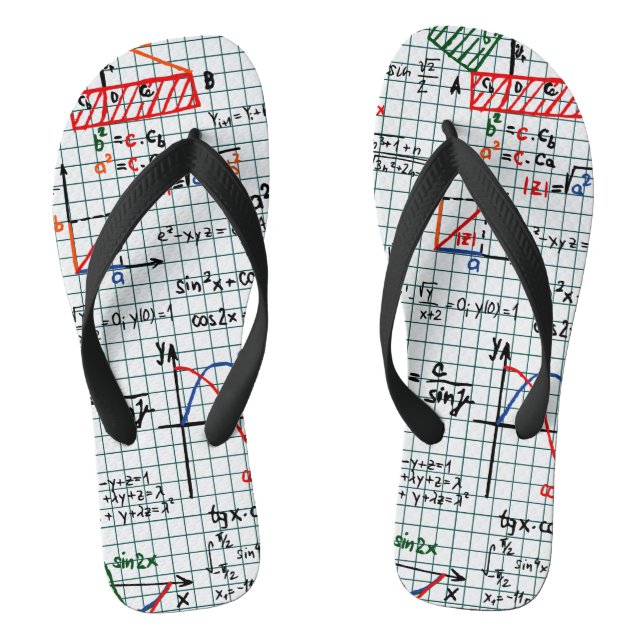 Math Formulas Numbers Flip Flops (Footbed)
