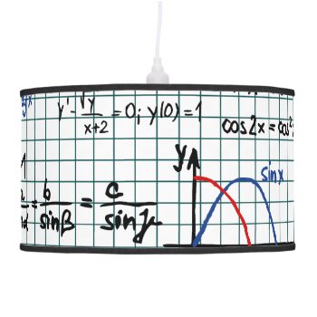 Math Formulas Numbers Hanging Lamp by zlatkocro at Zazzle