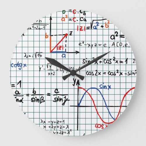 Math Formulas Numbers Large Clock