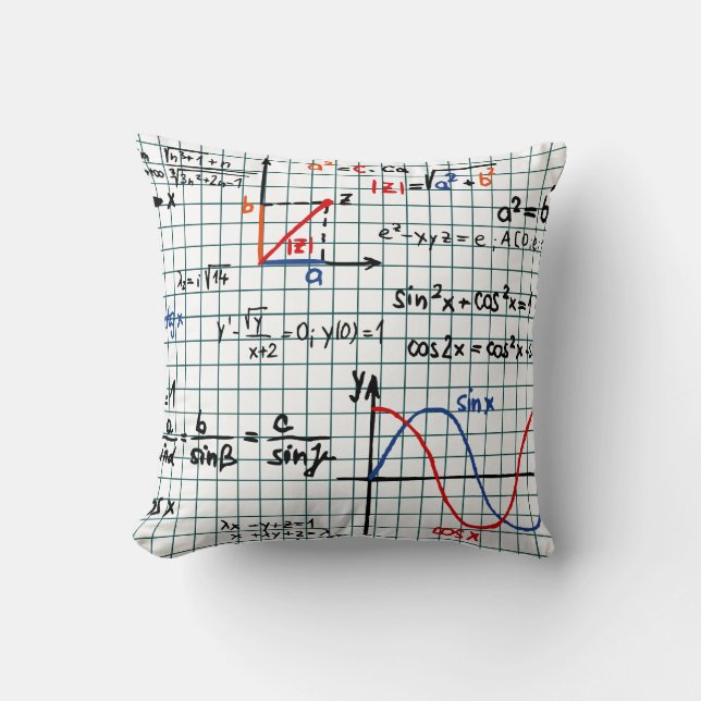 Math Formulas Numbers Throw Pillow (Front)