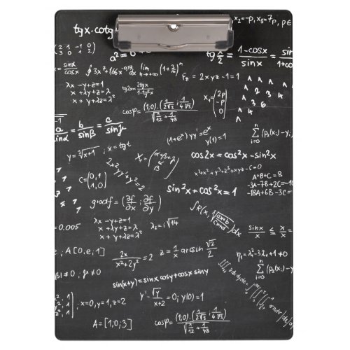Math Formulas On A Blackboard Clipboard