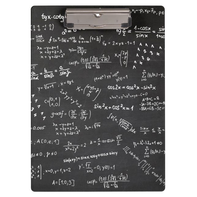 Math Formulas On A Blackboard Clipboard (Front)