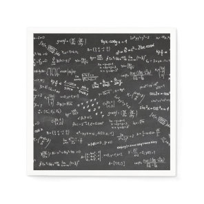 Math Formulas On A Blackboard Tableware Paper Napkins