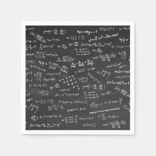 Math Formulas On A Blackboard Tableware Paper Napkins