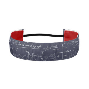 Math Formulas on Dark Blue Athletic Headband