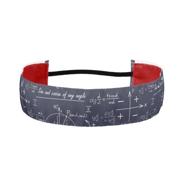 Math Formulas on Dark Blue Athletic Headband (Front)
