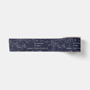 Math Formulas on Dark Blue Satin Ribbon