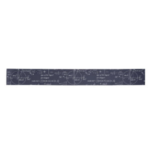 Math Formulas on Dark Blue Satin Ribbon