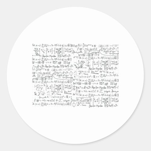 Math Formulas Pattern Classic Round Sticker