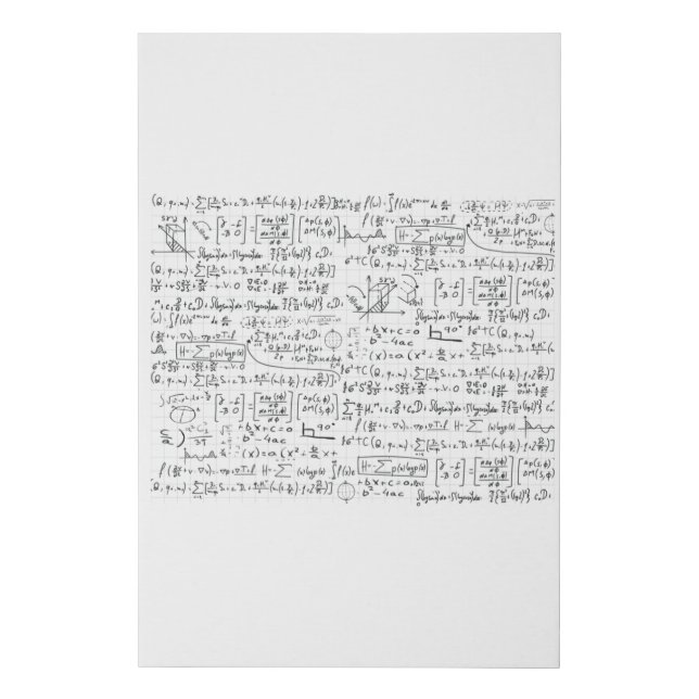 Math Formulas Pattern Faux Canvas Print (Front)