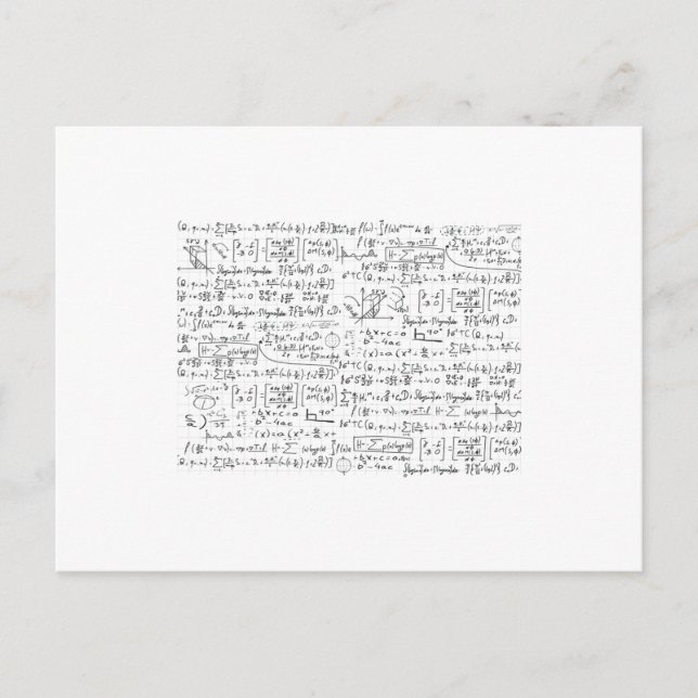 Math Formulas Pattern Postcard (Front)