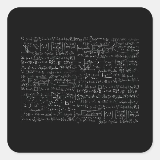 Math Formulas Pattern Square Sticker (Front)