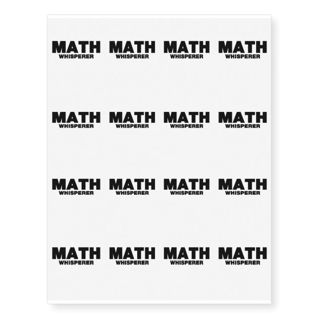 Math Funny Gif Math Lover Temporary Tattoos (Front)