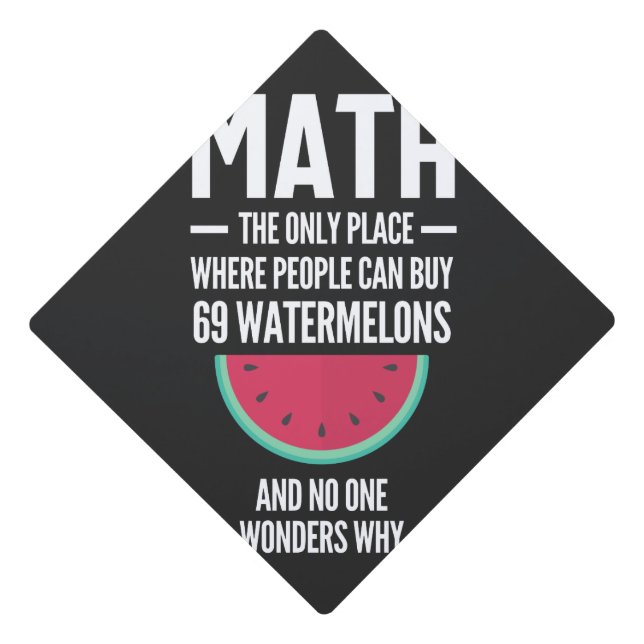 Math. Funny Math Sarcasm Quote Gift Graduation Cap Topper (Front)