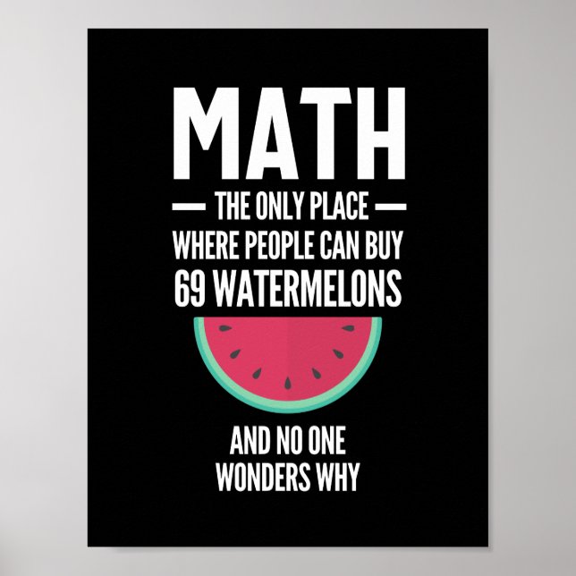 Math. Funny Math Sarcasm Quote Gift Poster (Front)
