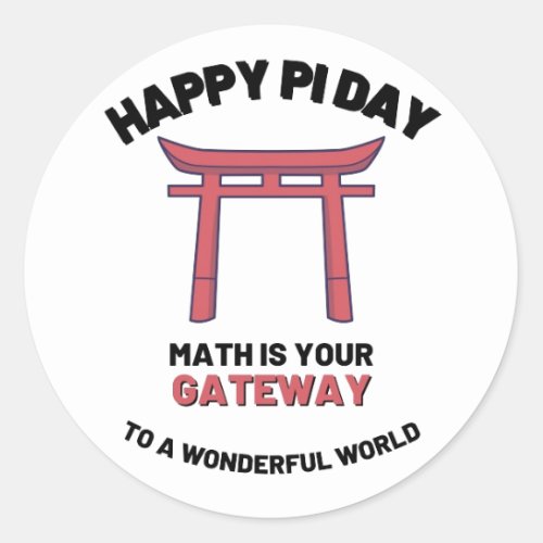 math gate happy pi day classic round sticker