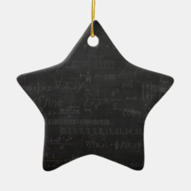 Math Geek Ceramic Ornament (Front)