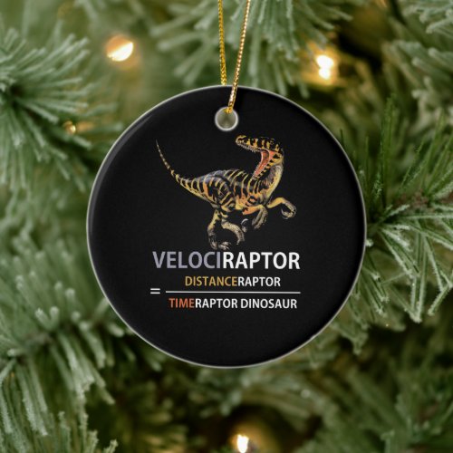 Math Geek Dinosaur Velociraptor Ceramic Ornament