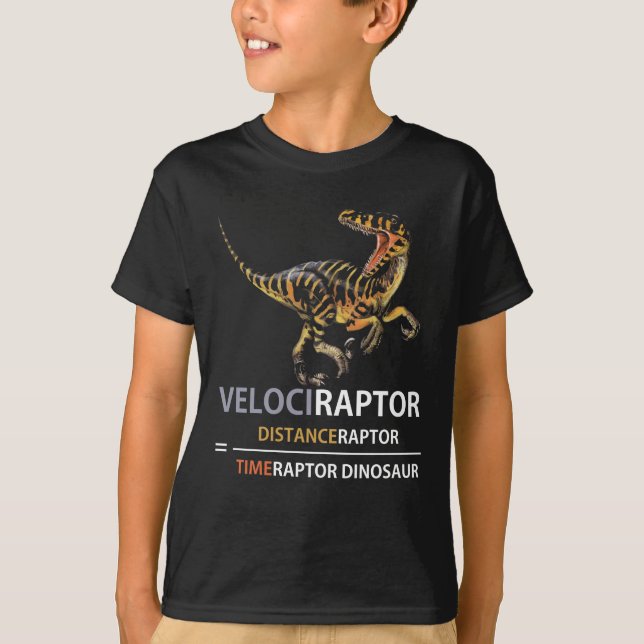 Math Geek Dinosaur Velociraptor T-Shirt (Front)
