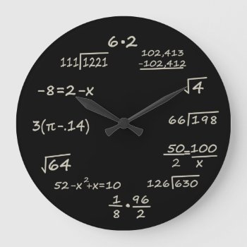 Math Geek Large Clock by Amitees at Zazzle