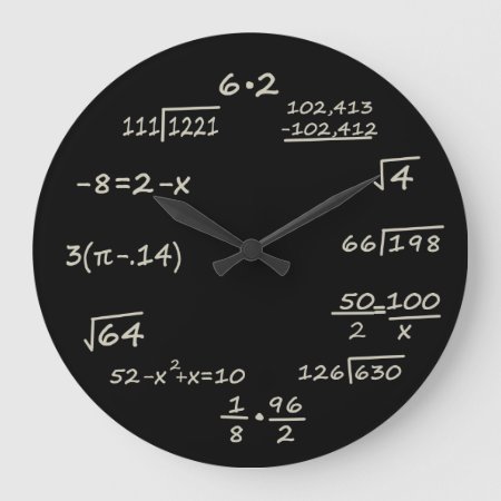 Math Geek Large Clock