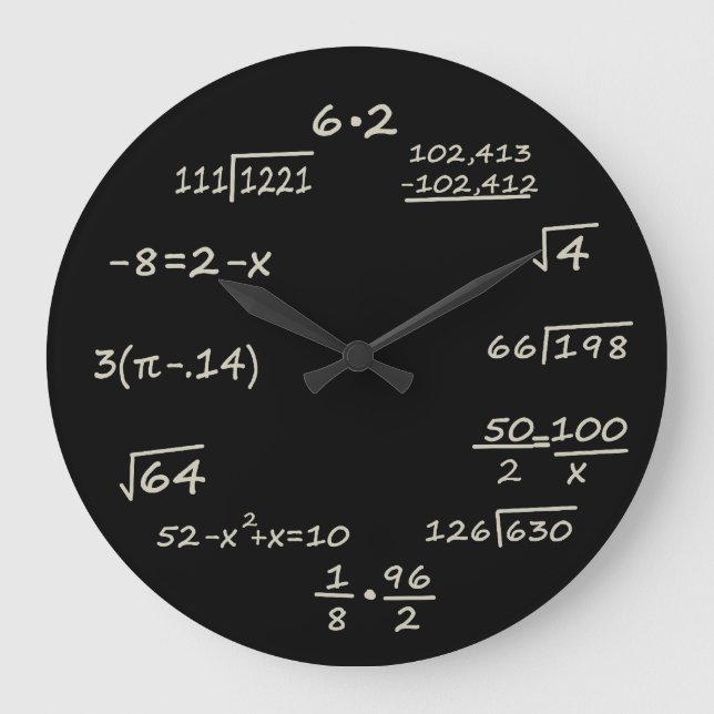 Math Geek Large Clock (Front)