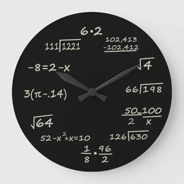 Math Geek Large Clock | Zazzle