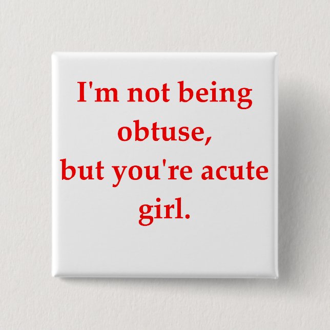 math geek love pick up line button (Front)