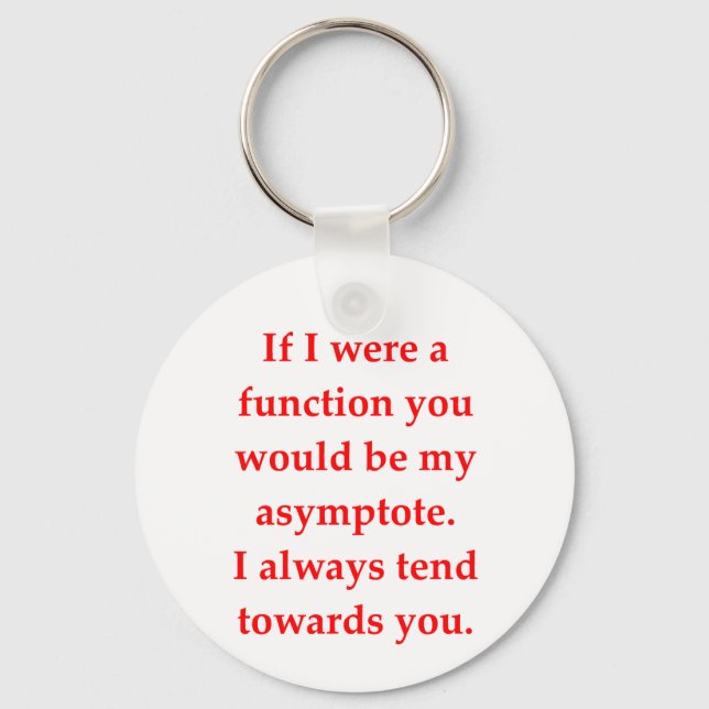 math geek love pick up line keychain (Front)