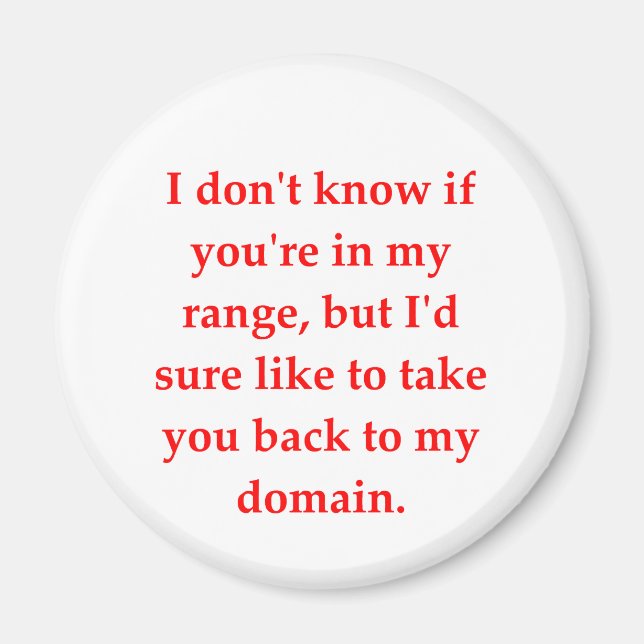 math geek love pick up line magnet (Front)